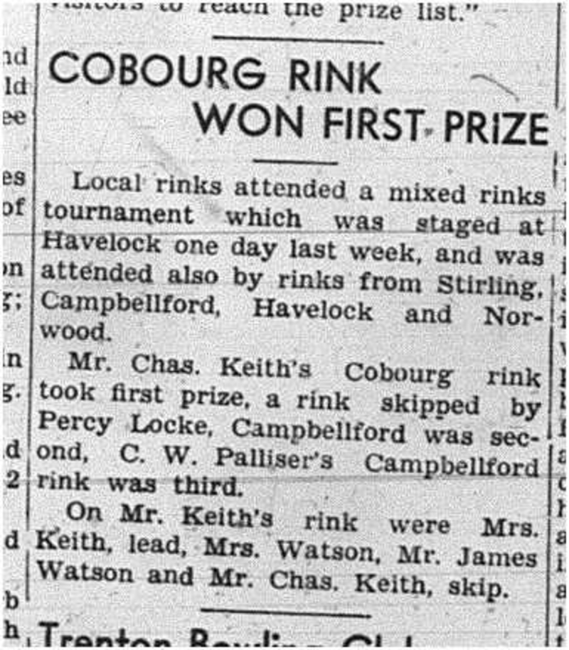 1939-09-21 Lawn Bowling -Mixed rinks at Havelock