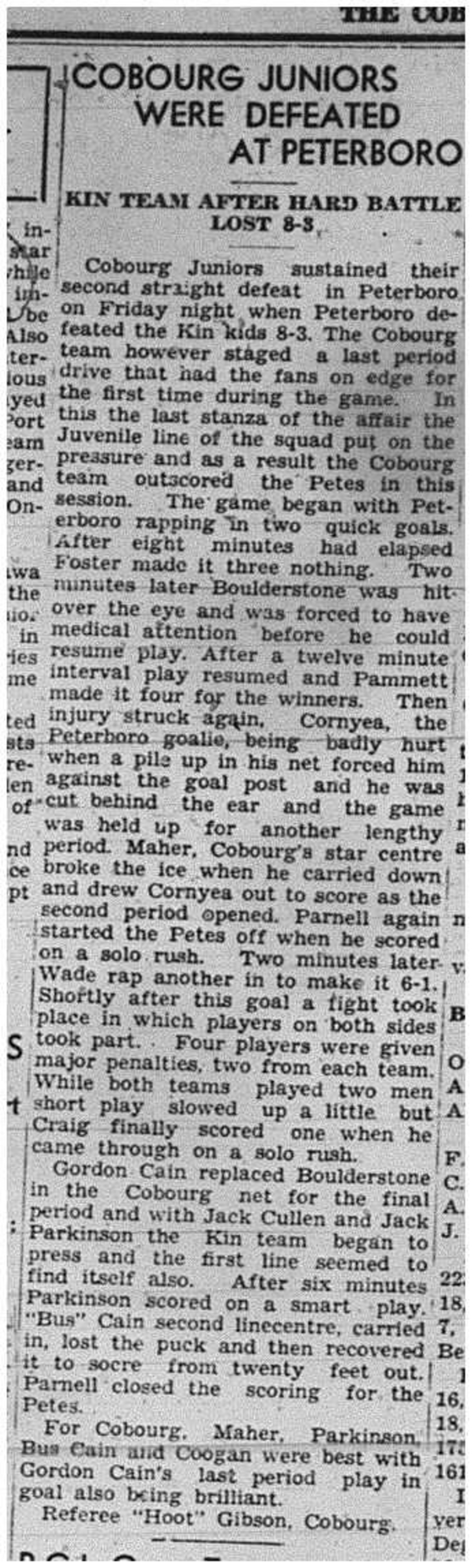 1940-01-11 Hockey -Kin Juniors vs Peterborough