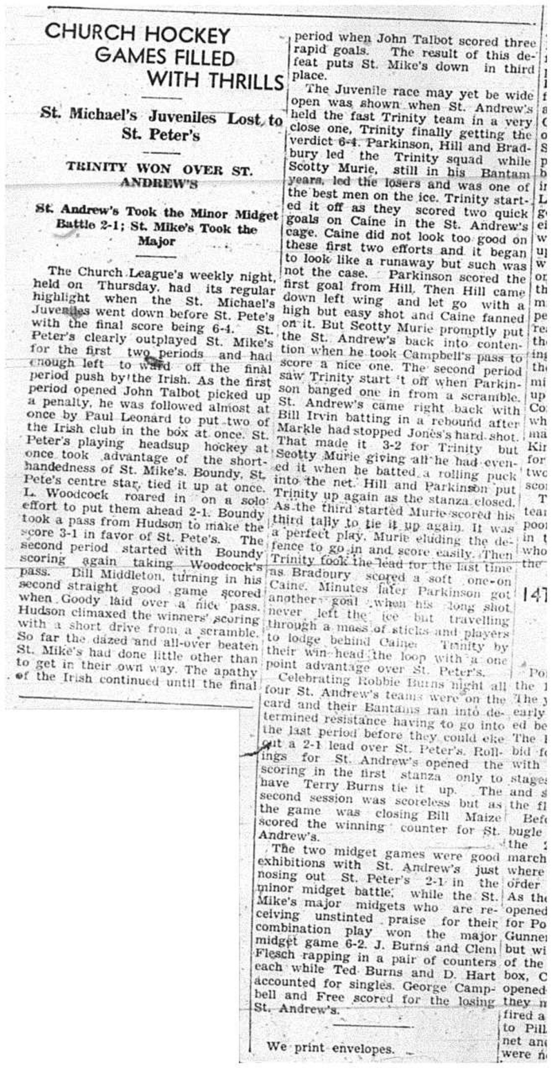 1940-02-01 Hockey -CCHL Games