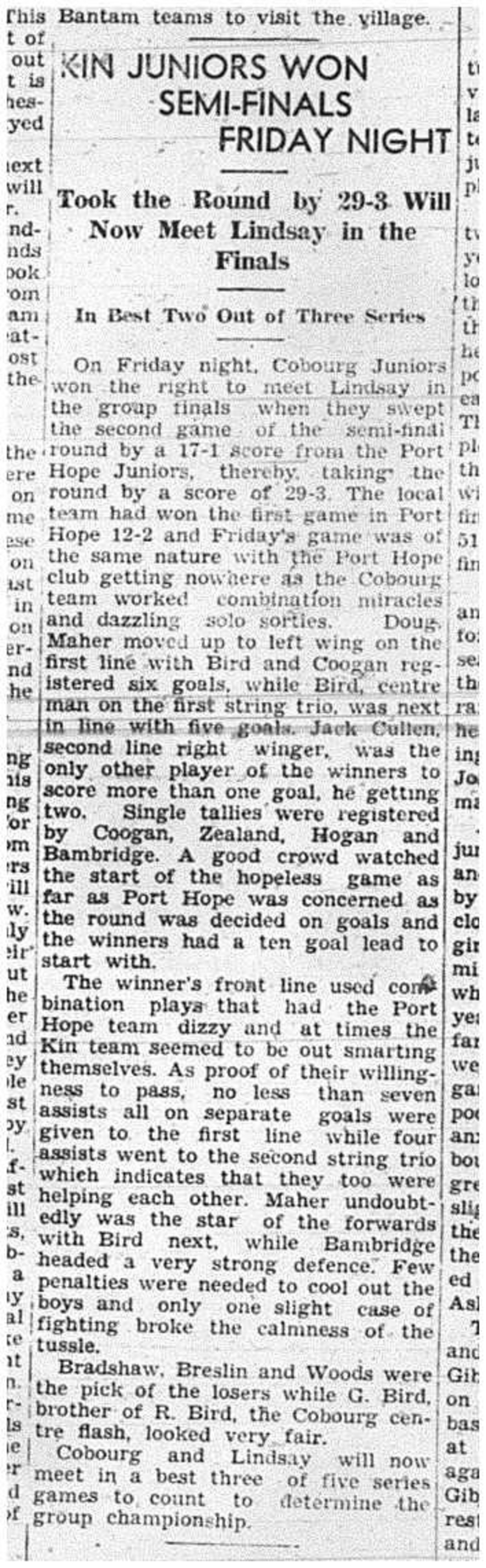 1940-02-22 Hockey -Kin Juniors vs PH Playoff