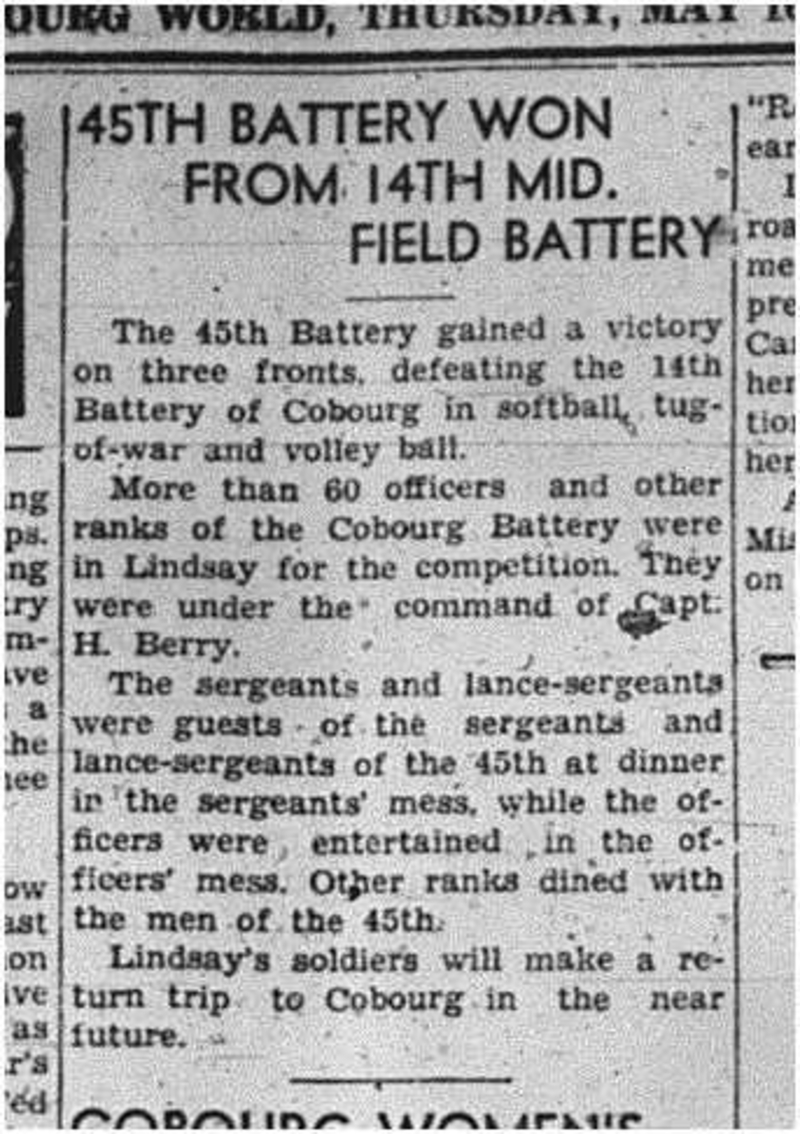 1940-05-16 Softball -14th Battery vs 45th Battery