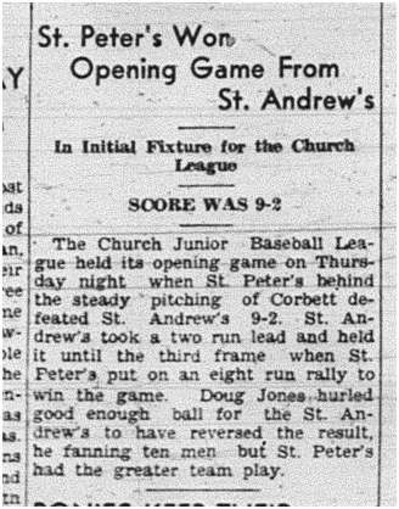 1940-06-20 Baseball -Church League Opens