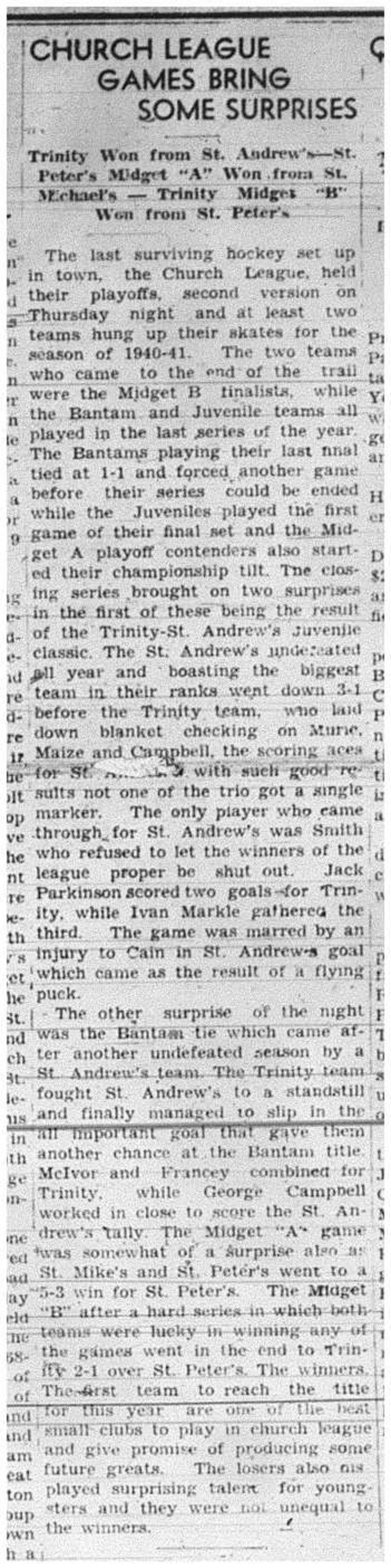 1941-03-20 Hockey -CCHL Midget Bantam Juvenile Playoffs