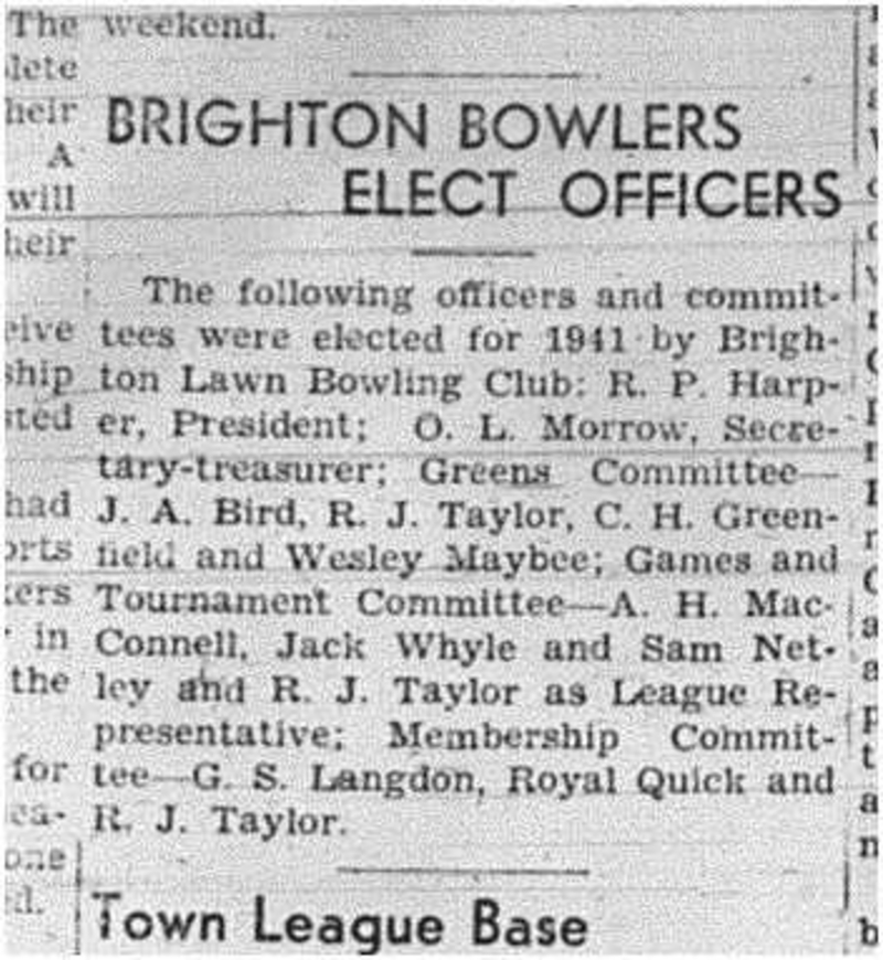 1941-05-01 Lawn Bowling -Brighton Annual Meeting
