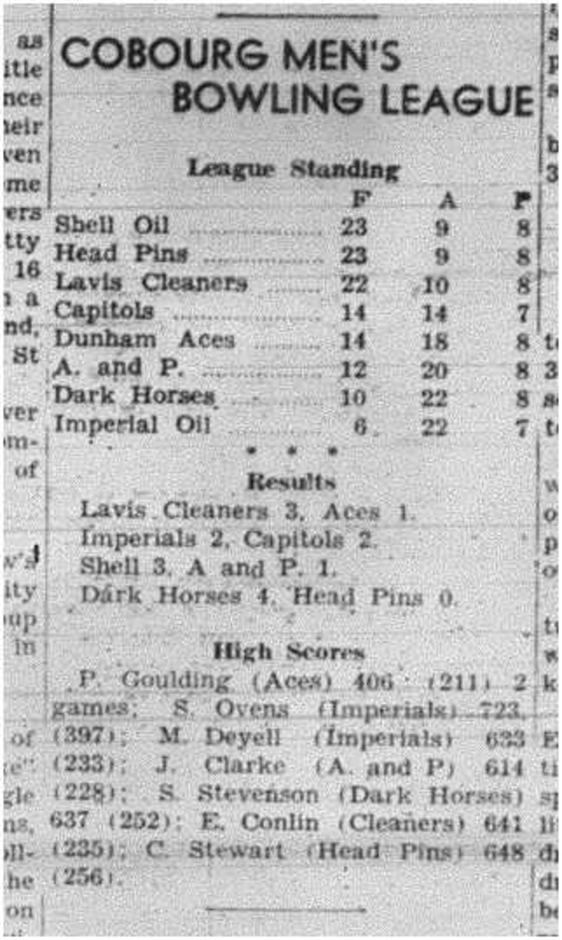 1942-02-05 Bowling -Mens League