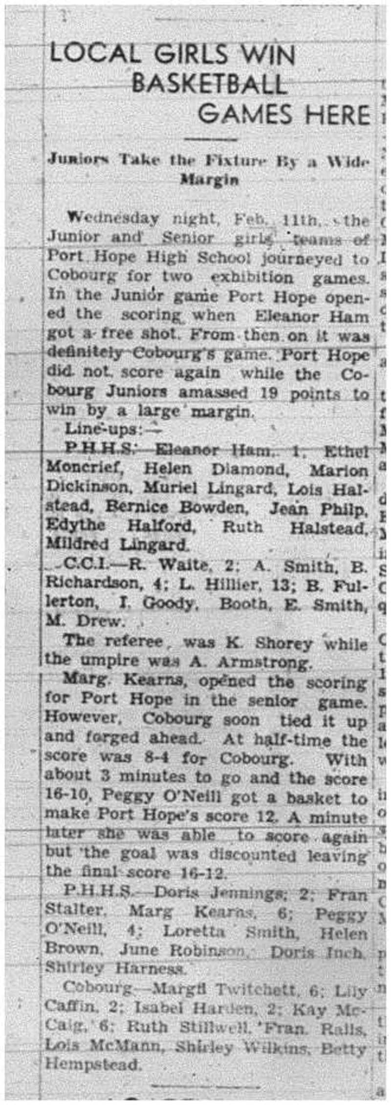 1942-02-19 School -Basketball CCI vs PH