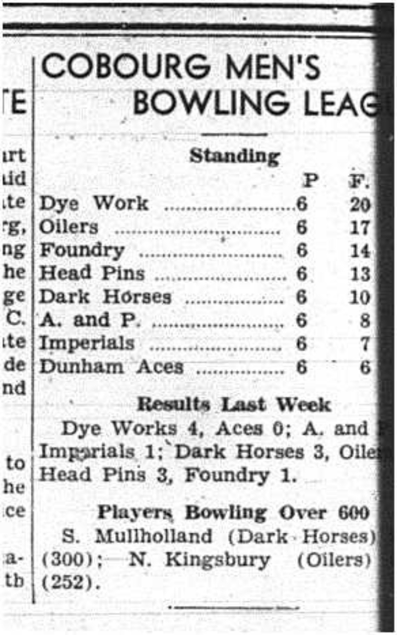 1942-12-10 Bowling -Mens League