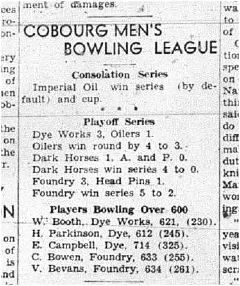 1943-03-11 Bowling - Men