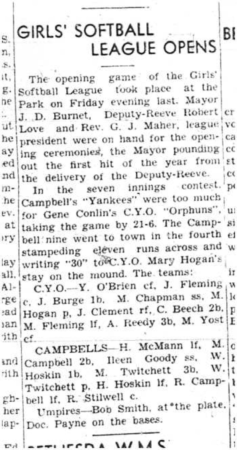 1943-06-24 Softball - Girls