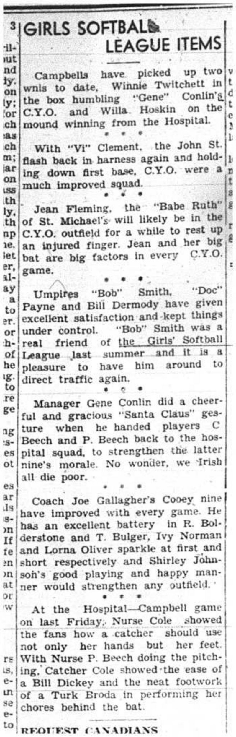 1943-07-01 Softball - Girls