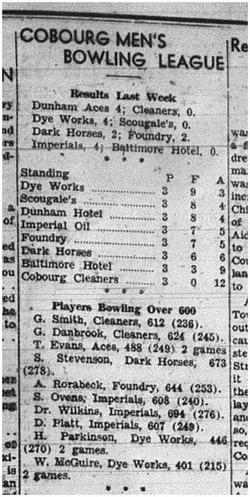 1943-11-25 Bowling - Men