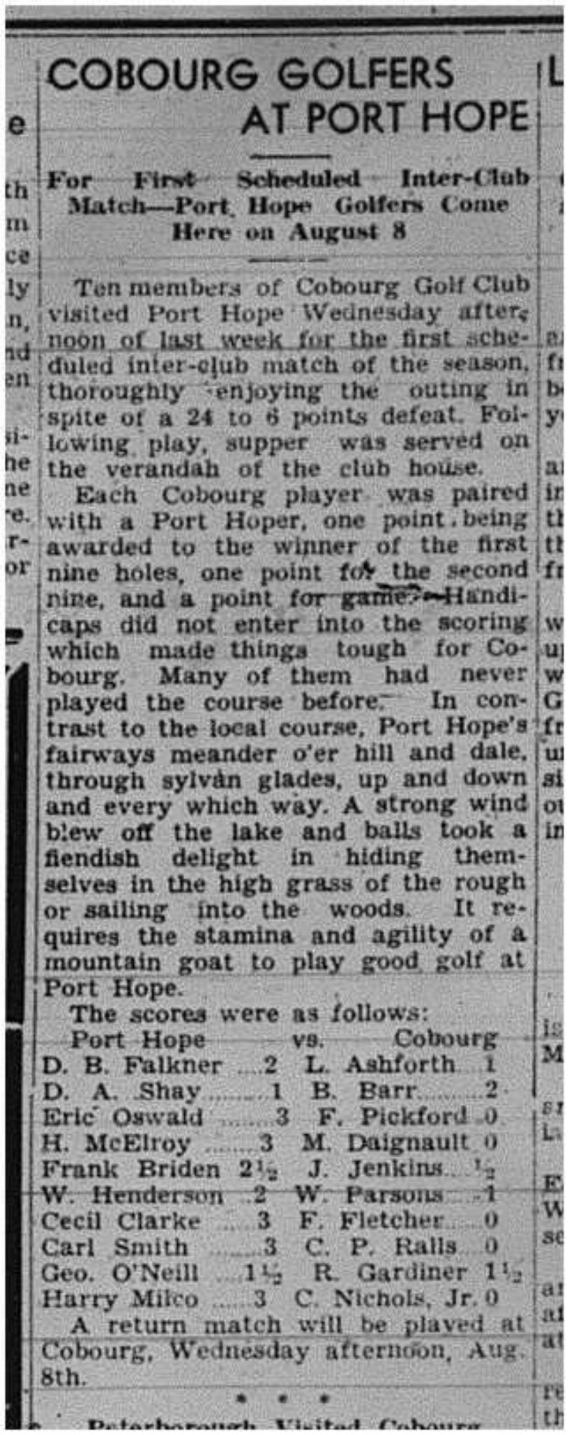 1945-07-19 Golf -Cobourg at PH