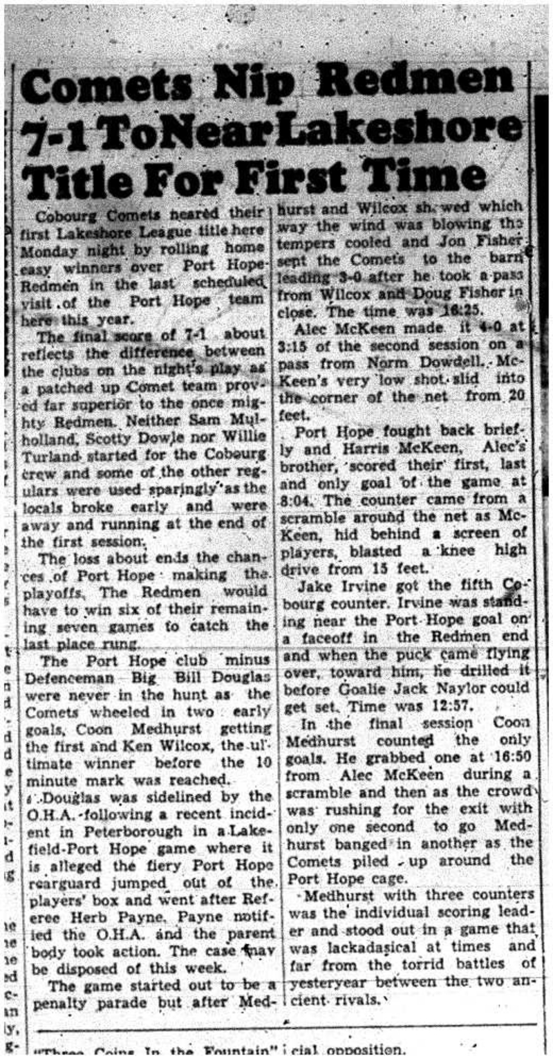 1955-01-27 Hockey -Comets vs PH