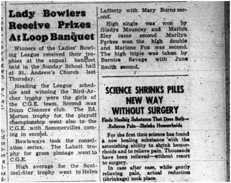 1955-05-19 Bowling -Ladies League annual banquet