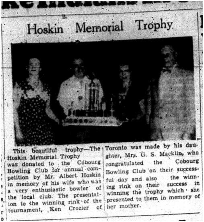 1955-07-21 Lawn Bowling -Hoskin Memorial Trophy
