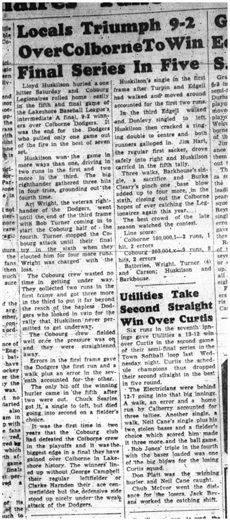 1955-08-25 Baseball -Legionaires best Colborne