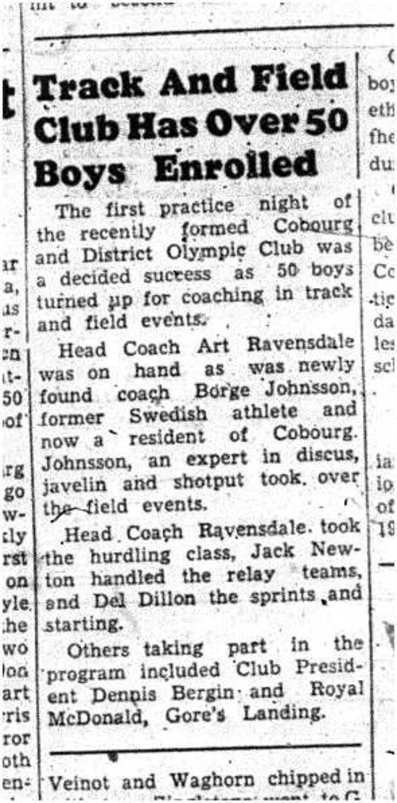 1956-06-07 Track & Field -Olympic Club first practice