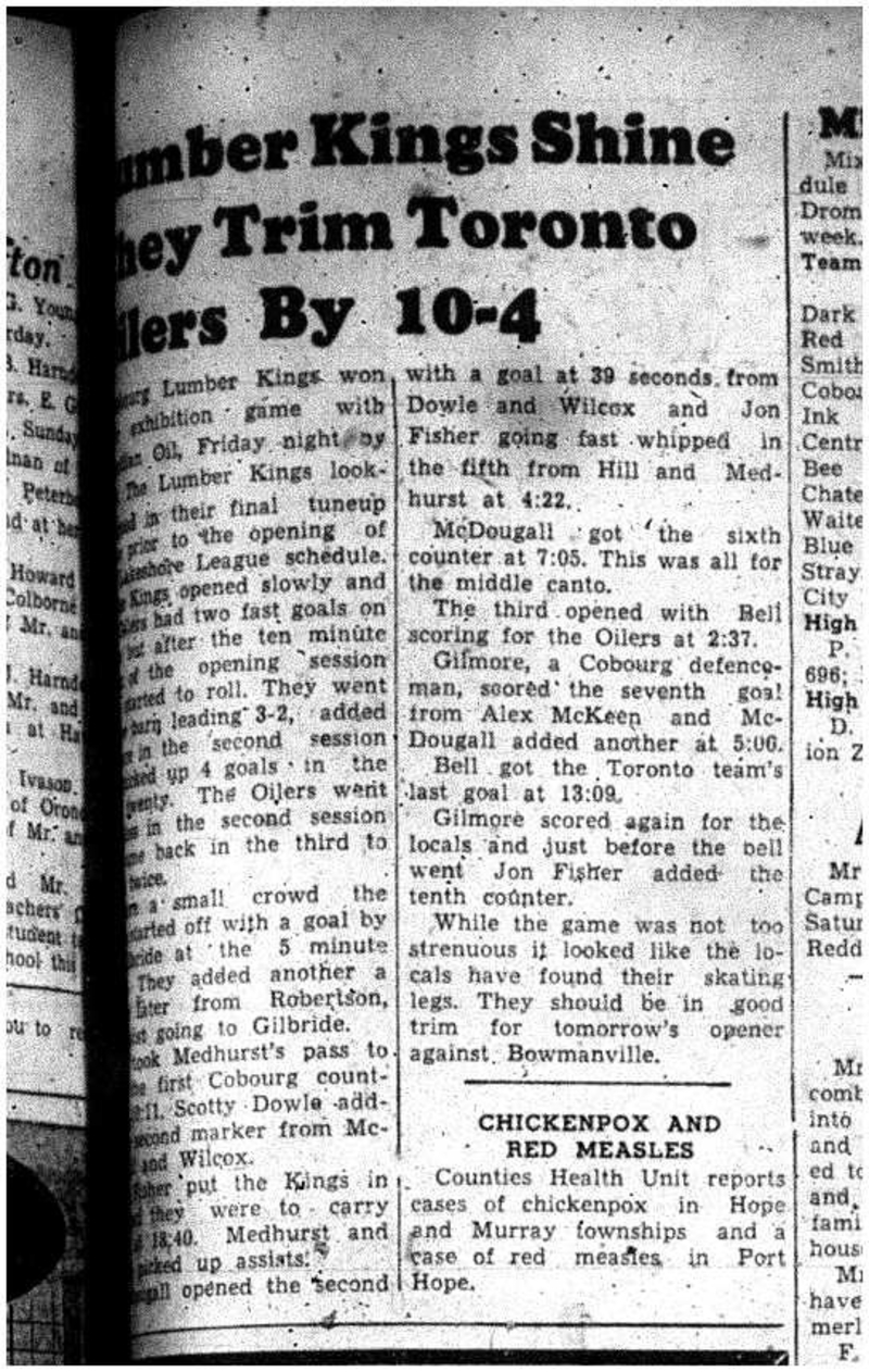 1956-11-08 Hockey -Intermediates vs Toronto