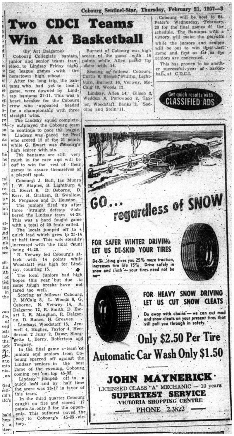 1957-02-21 School -CDCI Basketball