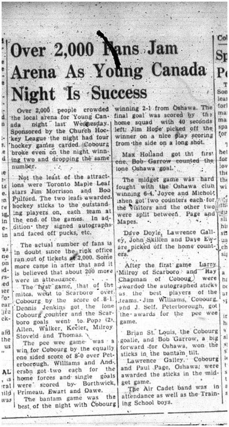 1957-02-28 Hockey -CCHL Young Canada Night