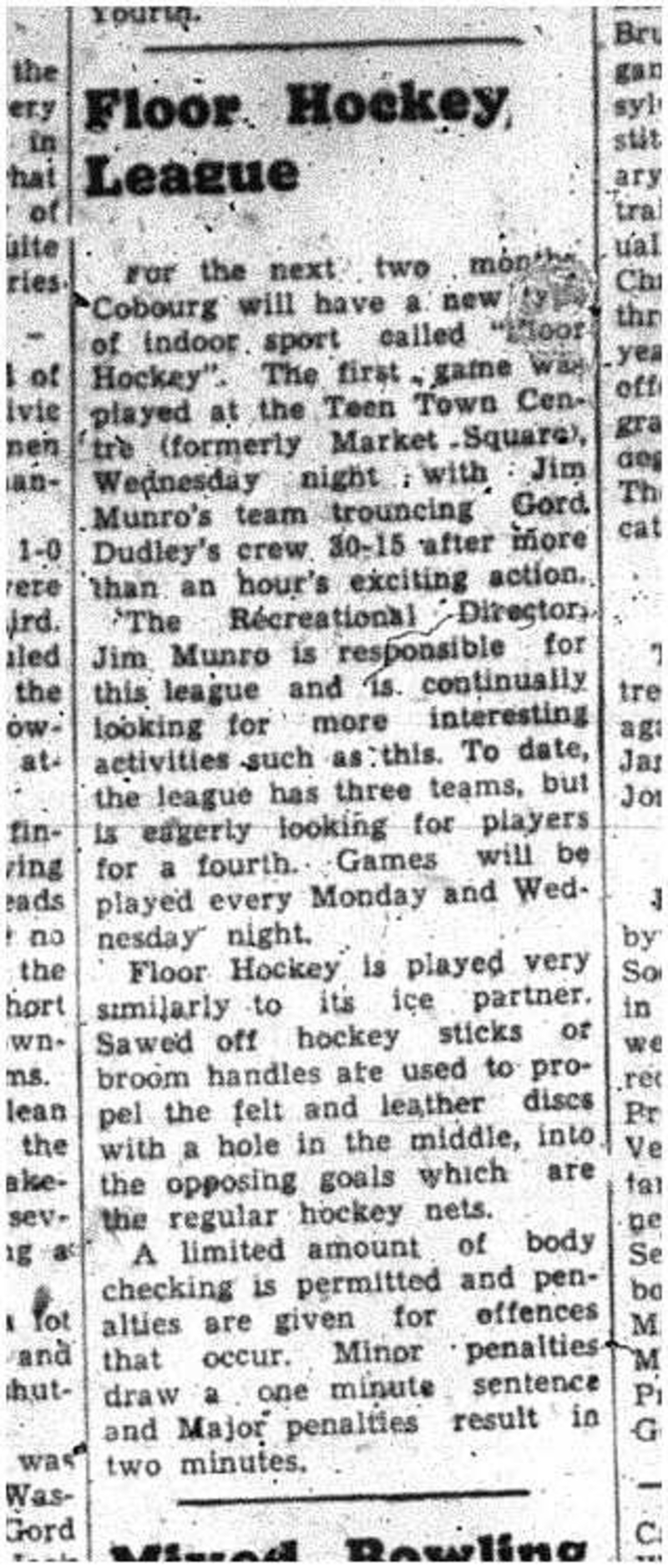 1957-03-28 Floor Hockey -new sport starts
