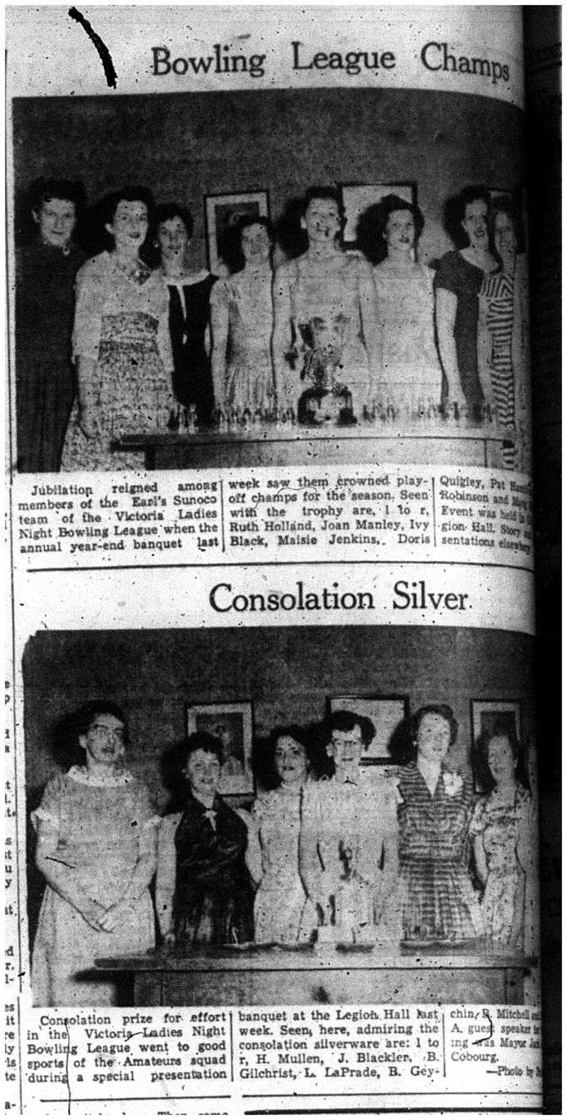 1957-05-09 Bowling -Ladies League winners pic