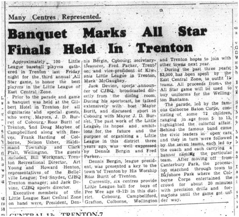 1957-07-11 Baseball -AllStar game of Little League East Central Zone