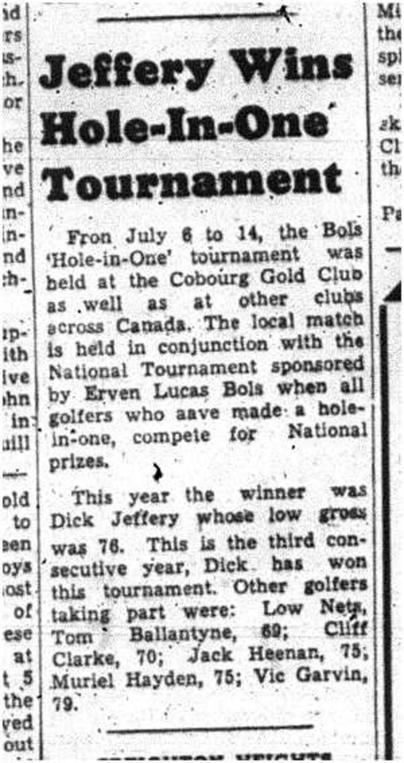 1957-07-18 Golf -Jeffery wins Hole-in-One Tourney