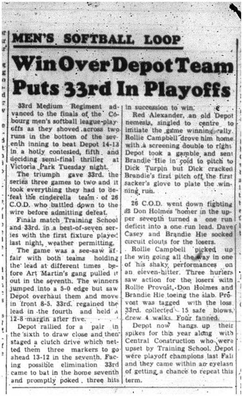 1957-08-22 Softball -Mens League