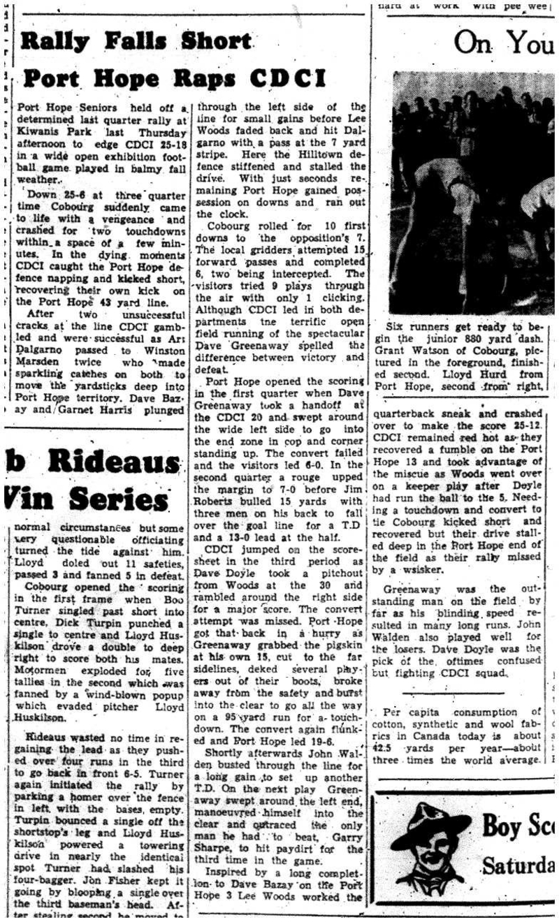 1957-10-10 School -Football CDCI Seniors vs PH