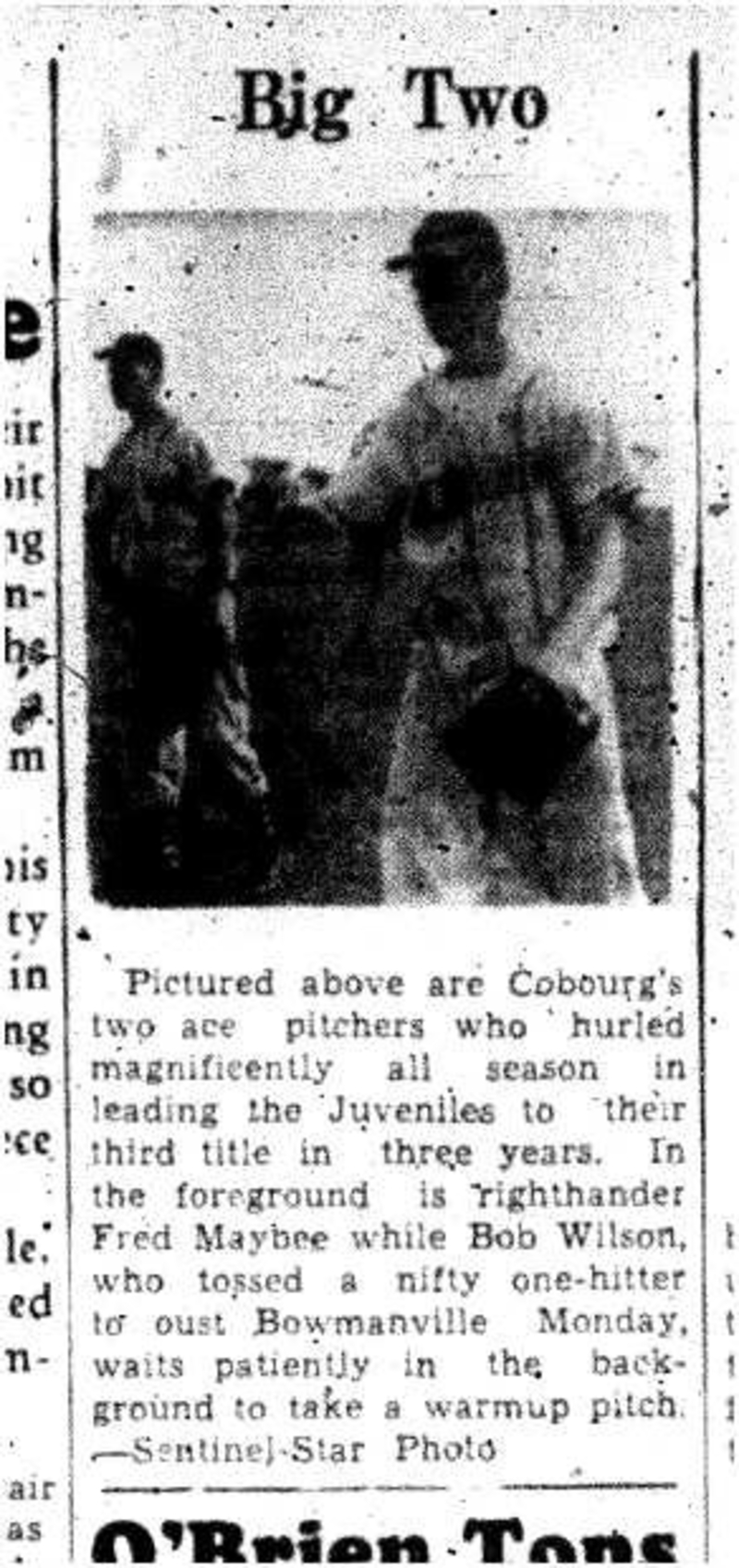 1957-10-17 Baseball -Juveniles winning pitchers pic