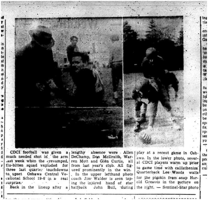 1957-11-14 School -CDCI Football vs Oshawa