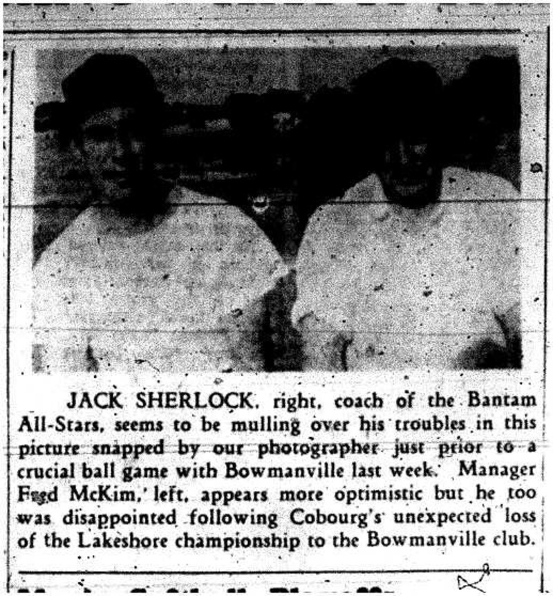 1958-08-21 Baseball -Bantam AllStars  vs Bowmanville