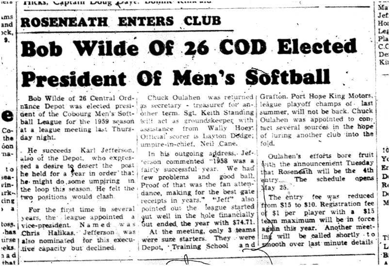 1959-05-07 Softball -Mens League elects new Prez