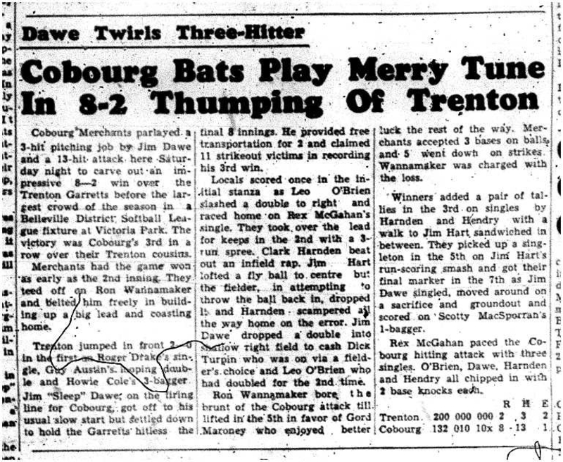 1959-06-25 Softball -Intermediate Merchants vs Trenton