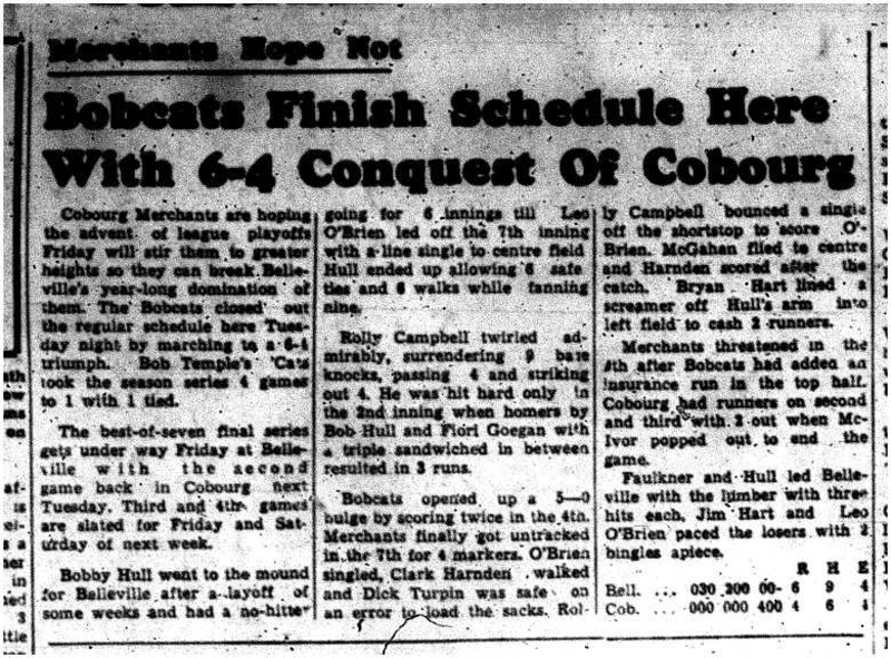 1959-07-30 Softball -Intermediate Merchants vs Belleville