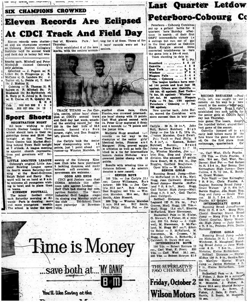 1959-10-01 School -CDCI Track & Field Day results