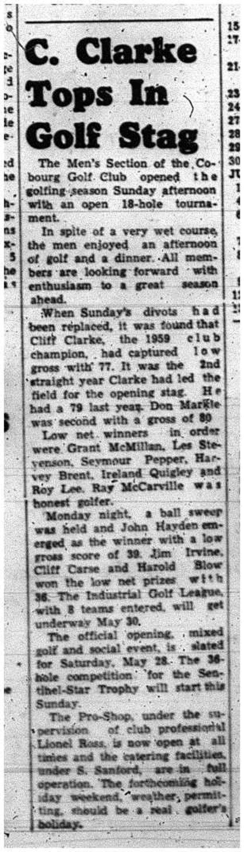 1960-05-19 Golf -Mens opening tourney