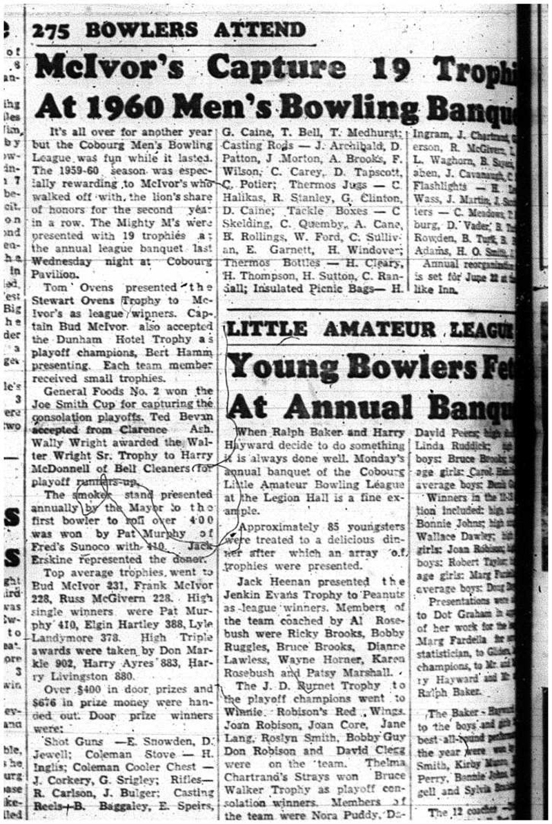 1960-06-02 Bowling -Mens League trophy banquet
