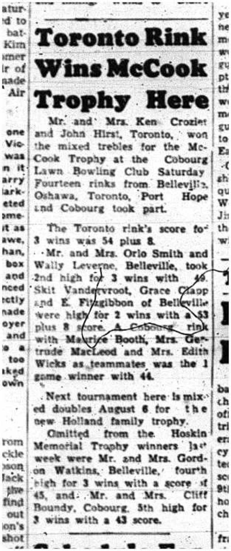 1960-07-21 Lawn Bowling -McCook Trophy