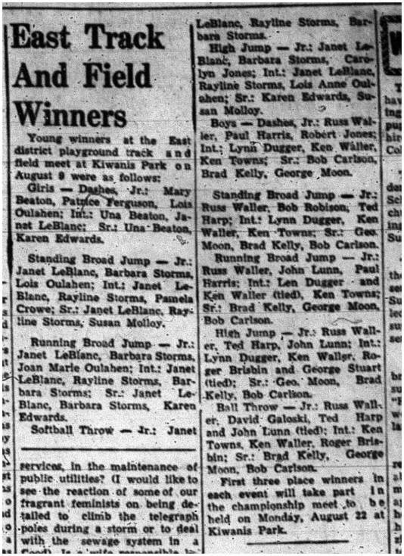 1960-08-18 Track & Field -Meet at Kiwanis Park