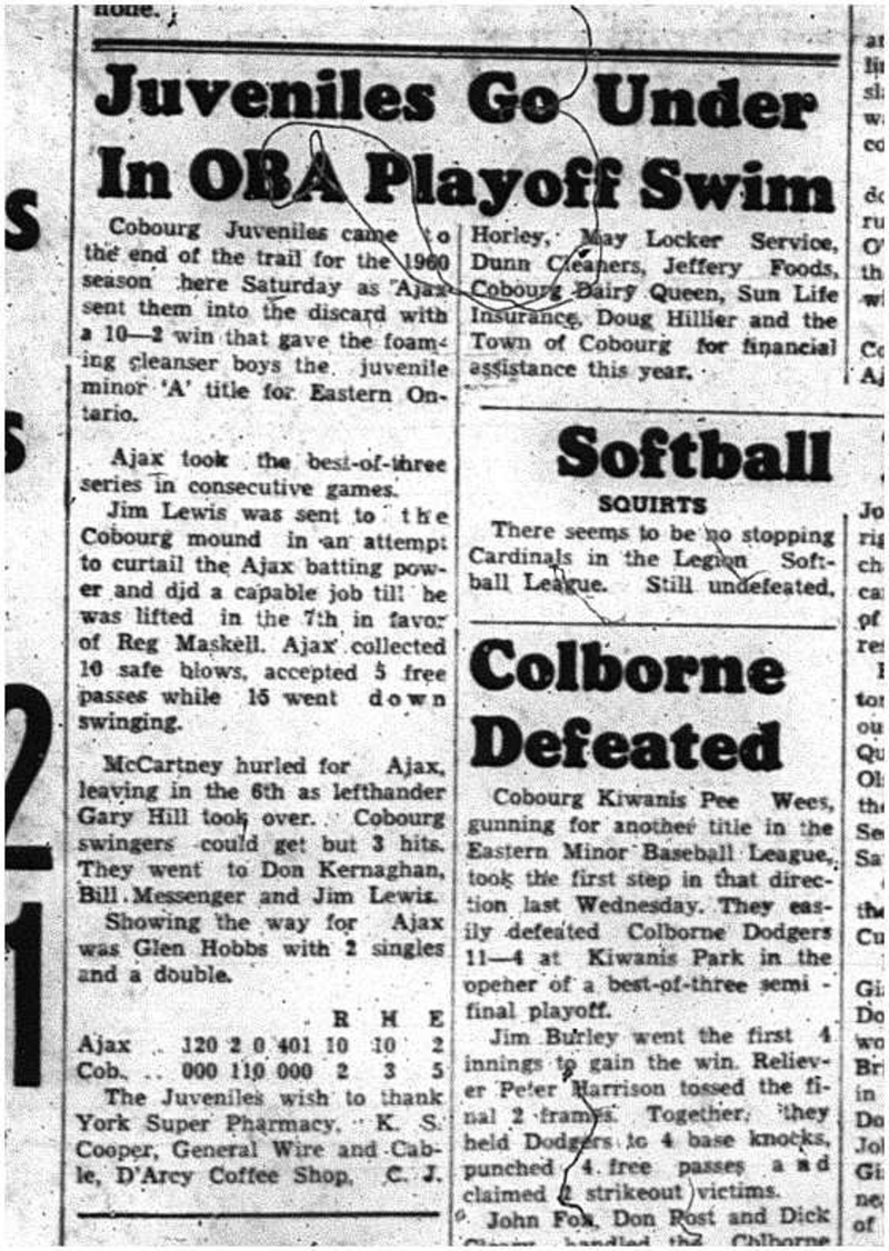 1960-09-01 Baseball -Juveniles vs Ajax for League Title