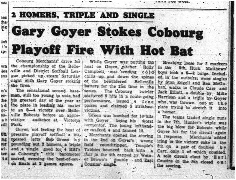 1960-09-08 Softball -Intermediate Merchants vs Belleville for Crown