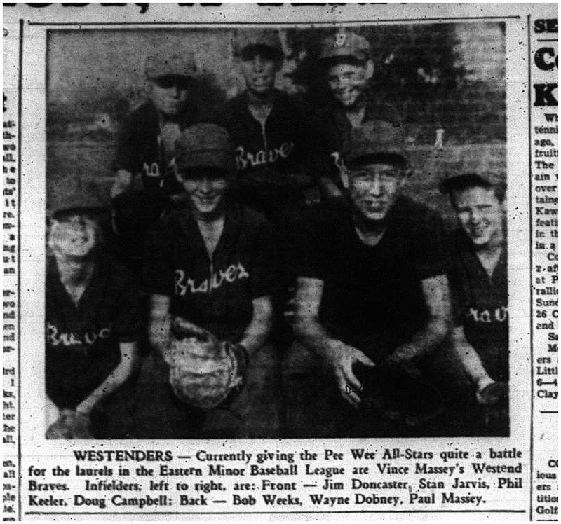 1960-09-15 Baseball -Westender Braves vs PeeWee AllStars pic