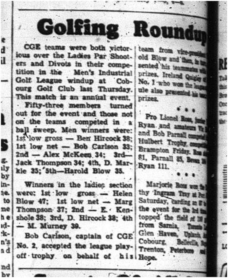 1960-09-15 Golf -Mens Industrial League