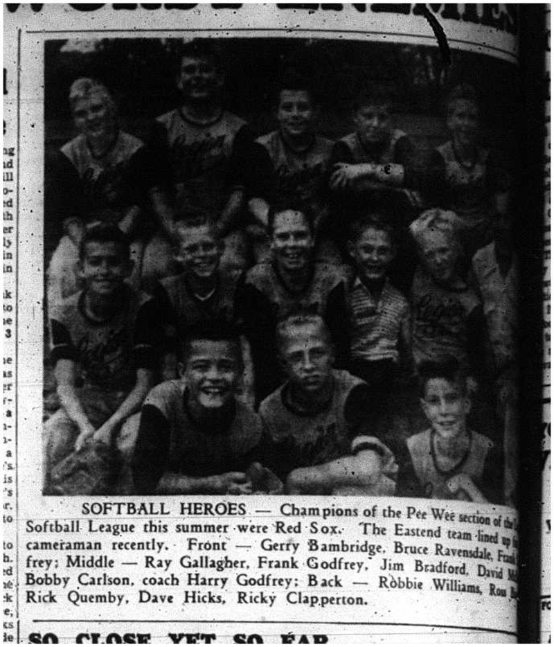 1960-10-13 Softball -Legion PeeWee Champs -Red Sox pic