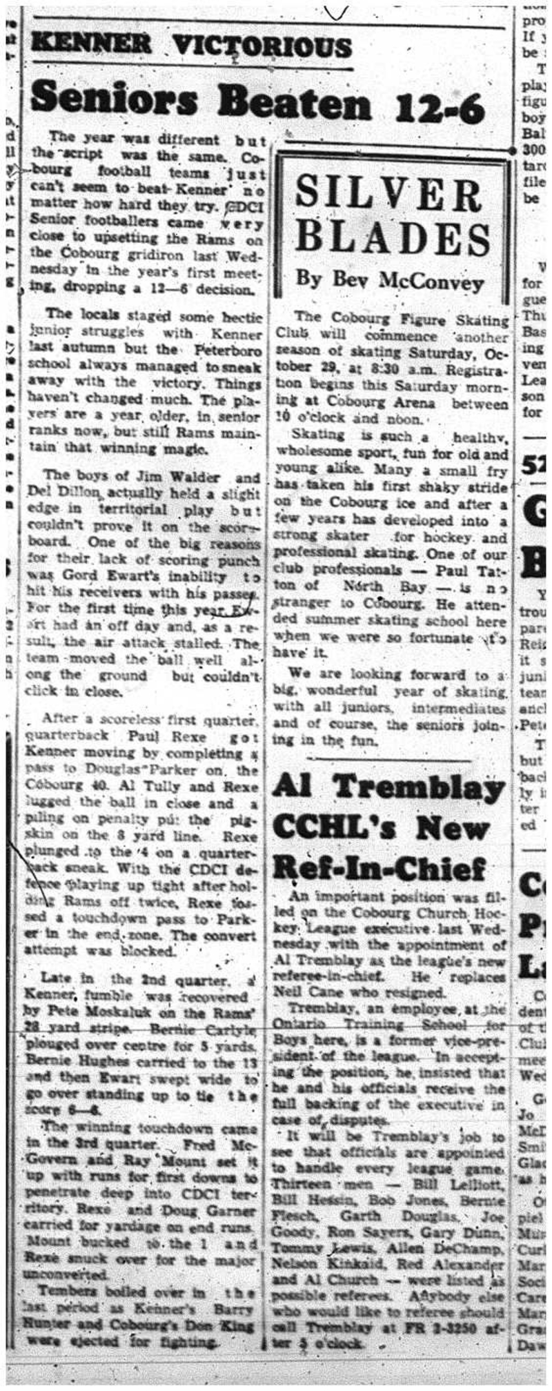 1960-10-20 School -CDCI Senior Football vs Kenner