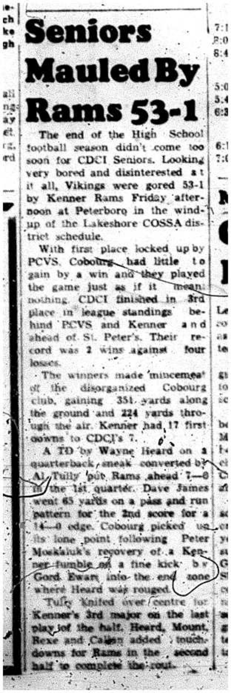 1960-11-03 School -CDCI Senior Football vs Kenner