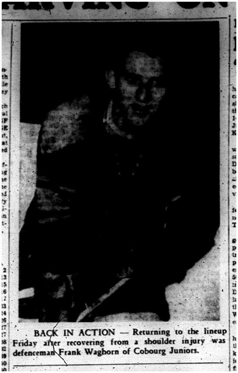 1960-12-15 Hockey -Wagborn back with Juniors