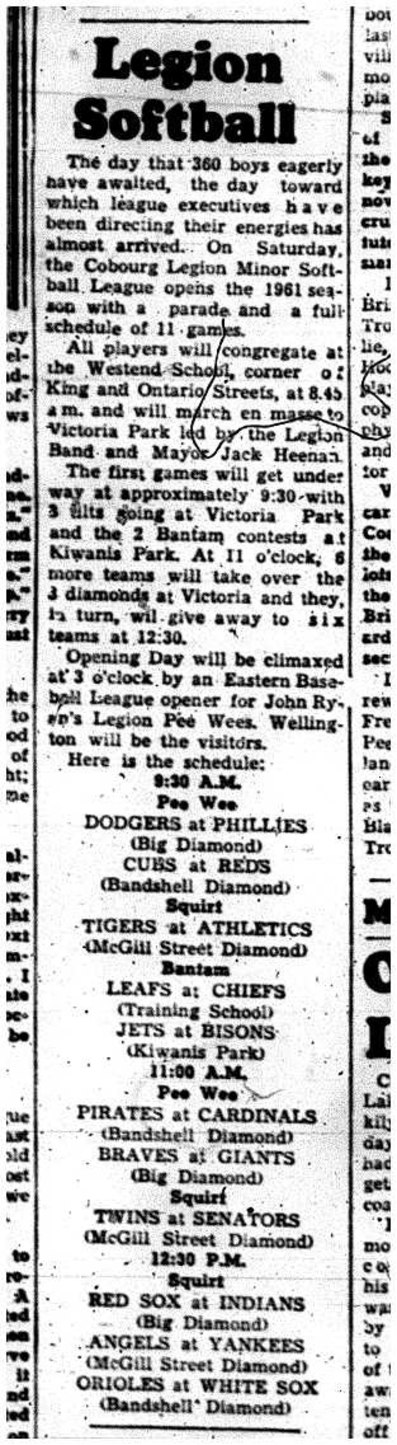 1961-05-24 Softball -Legion Opening Day